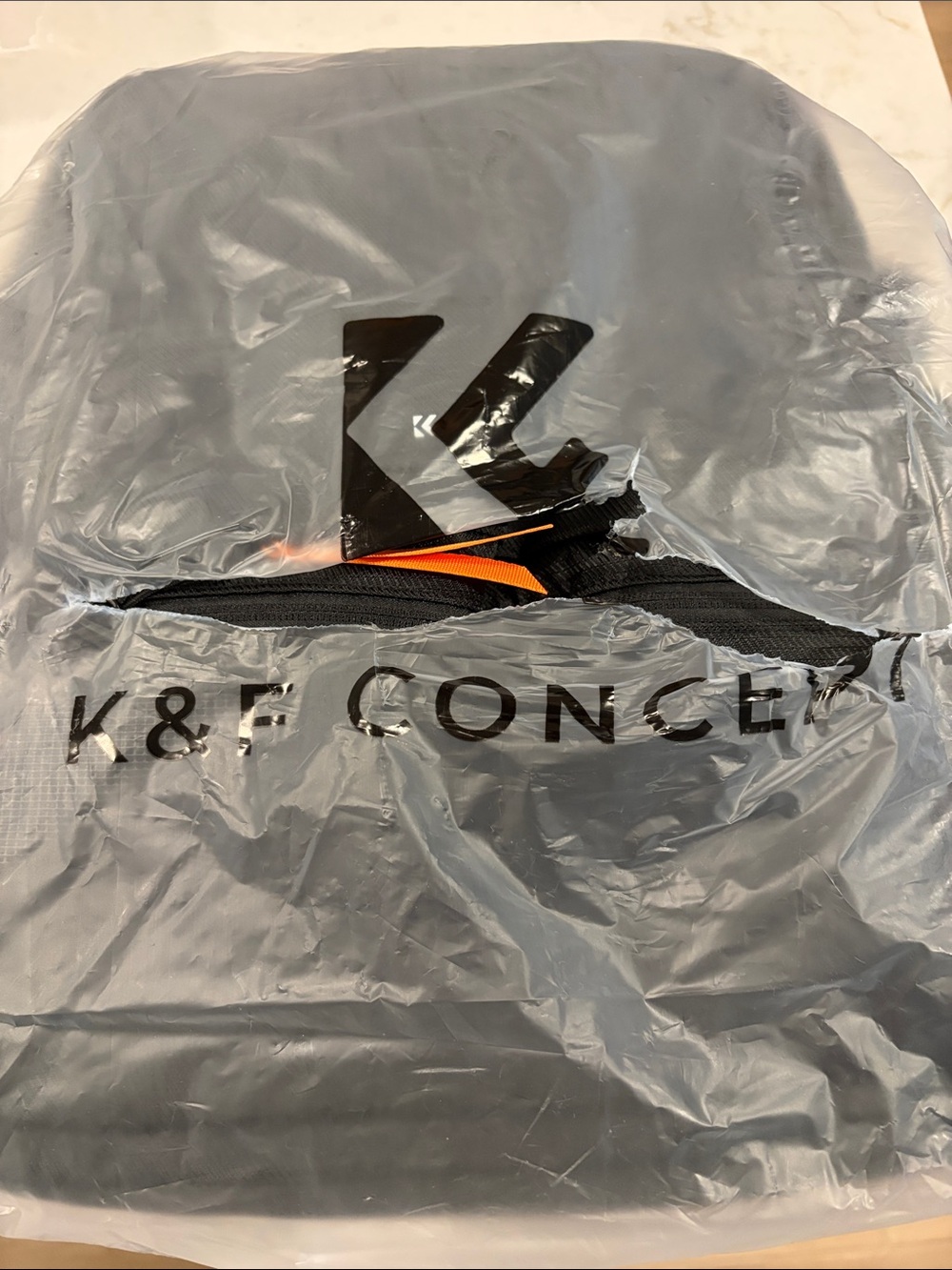 Black Camera Backpack with Orange Accent